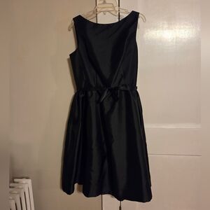 Taylor Black Fit and Flare Mini Dress V-Neck Sleeveless